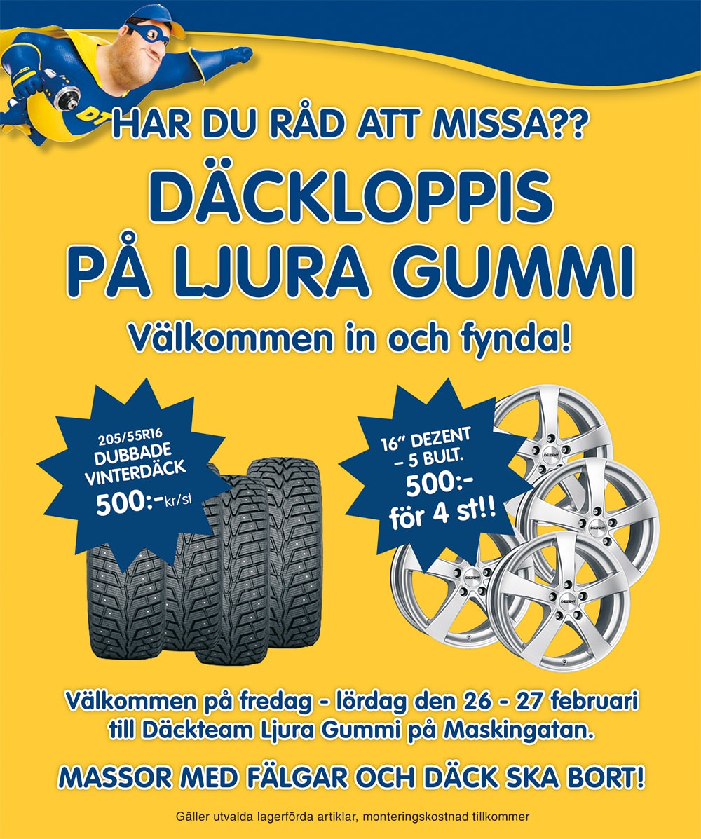 Däckloppis på Ljura Gummi!